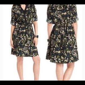 NEW…AGB Floral Green Camouflage V Neck Dress